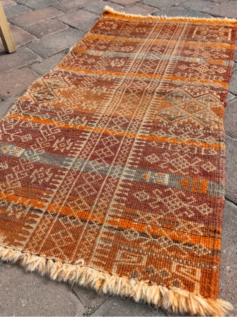 Vintage Afghan Beautiful Woven RUG